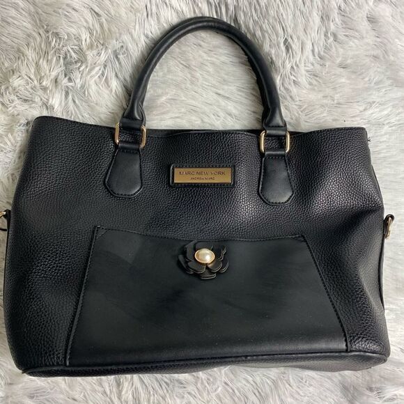 Marc New York Black Leather Tote - Picture 1 of 5